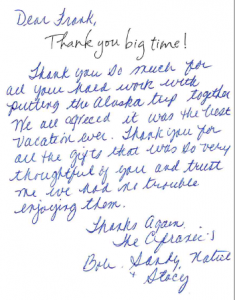 Thank you Alaskan Cruise